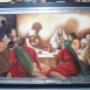 Subido por visitante en 21/10/2015 - Cena pintada al oleo con marco importado plateado y marco en madera.