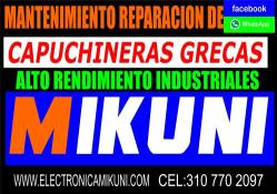 mantenimiento de equipos de capuchineras,granizadoras, amasadoras,campanas,extractores,reparacion.