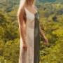 DRESS ERENA BICOLOR VERDE BEIGE
