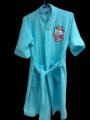 bata de baño azul agua