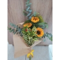 Bouquet girasol y eucalipto